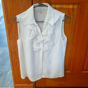 Woman's white Tahari blouse petite small
